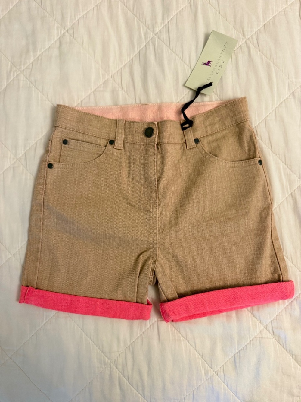NWT Stella McCartney girls colored denim shorts